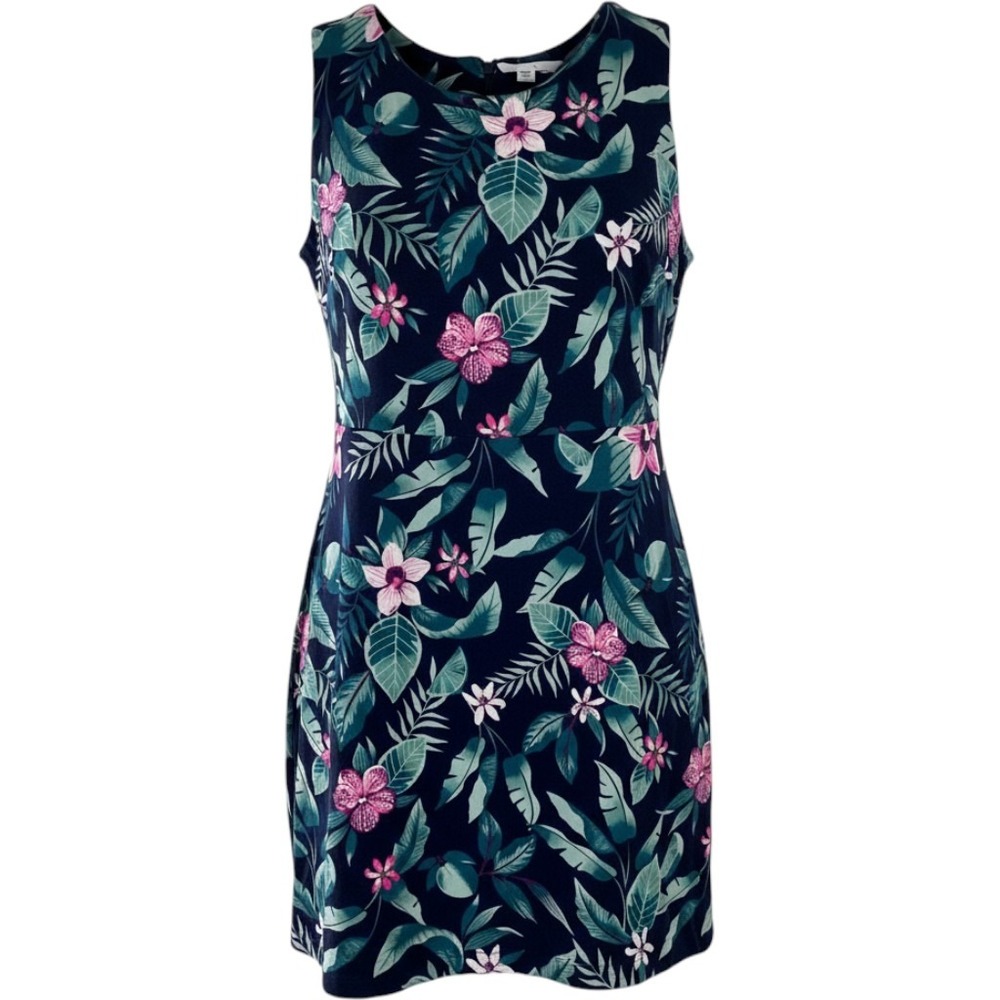 Old Navy Womens XXL Tropical Floral Sleeveless Mini Dress Navy Pink Green Summer